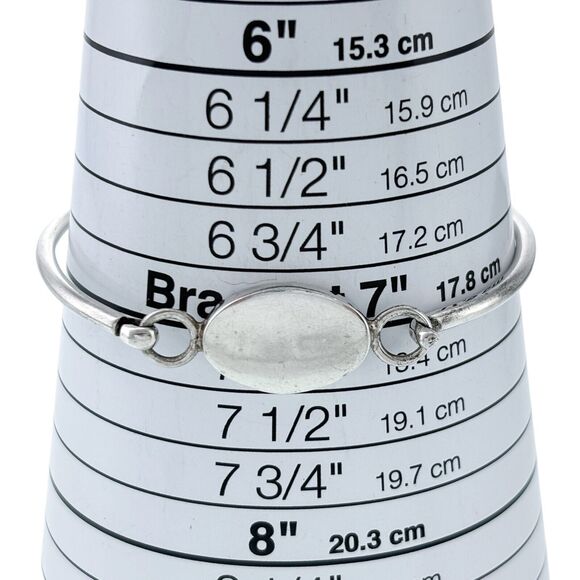 Vintage ATI Mexico Sterling 925 Oval Hook Bangle Bracelet 7" - Picture 5 of 7